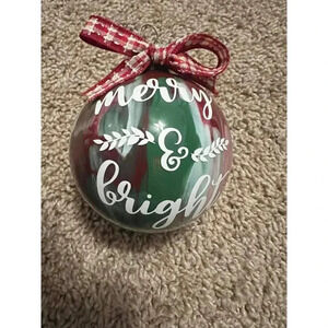 Merry & Bright Glass Ball Christmas Ornament